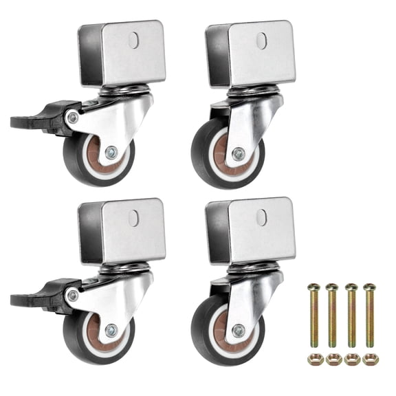 Uxcell Caster Wheels Swivel Casters with U Bracket for Furniture Office Chairs Carts with 0.7" U Bracket 1.25"