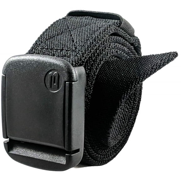 1.25 Inch Elastic Stretch Belt with Adjustable Buckle, Unisex (XX-Large, Black)