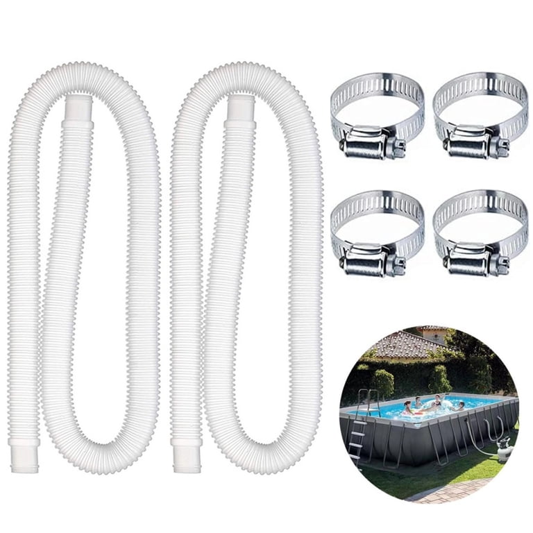 1Set Filter Hose Cover With Clamp For Swimming Pool Filter Pump Systems – 4-Pack, Grey Plastic
