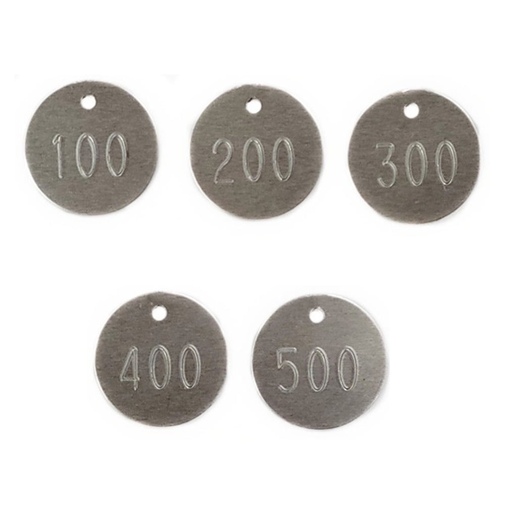 1.25" Round Aluminum Tags Numbered 001 - 500 (Pack of 500 Tags)