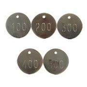 1.25" Round Stainless Steel Tags Numbered 001 - 500 Pack of 500 Tags