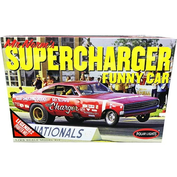1-25 Scale Skill 2 Model Kit - 1969 Dodge Charger Mr. Norms Supercharger Mile Model Car