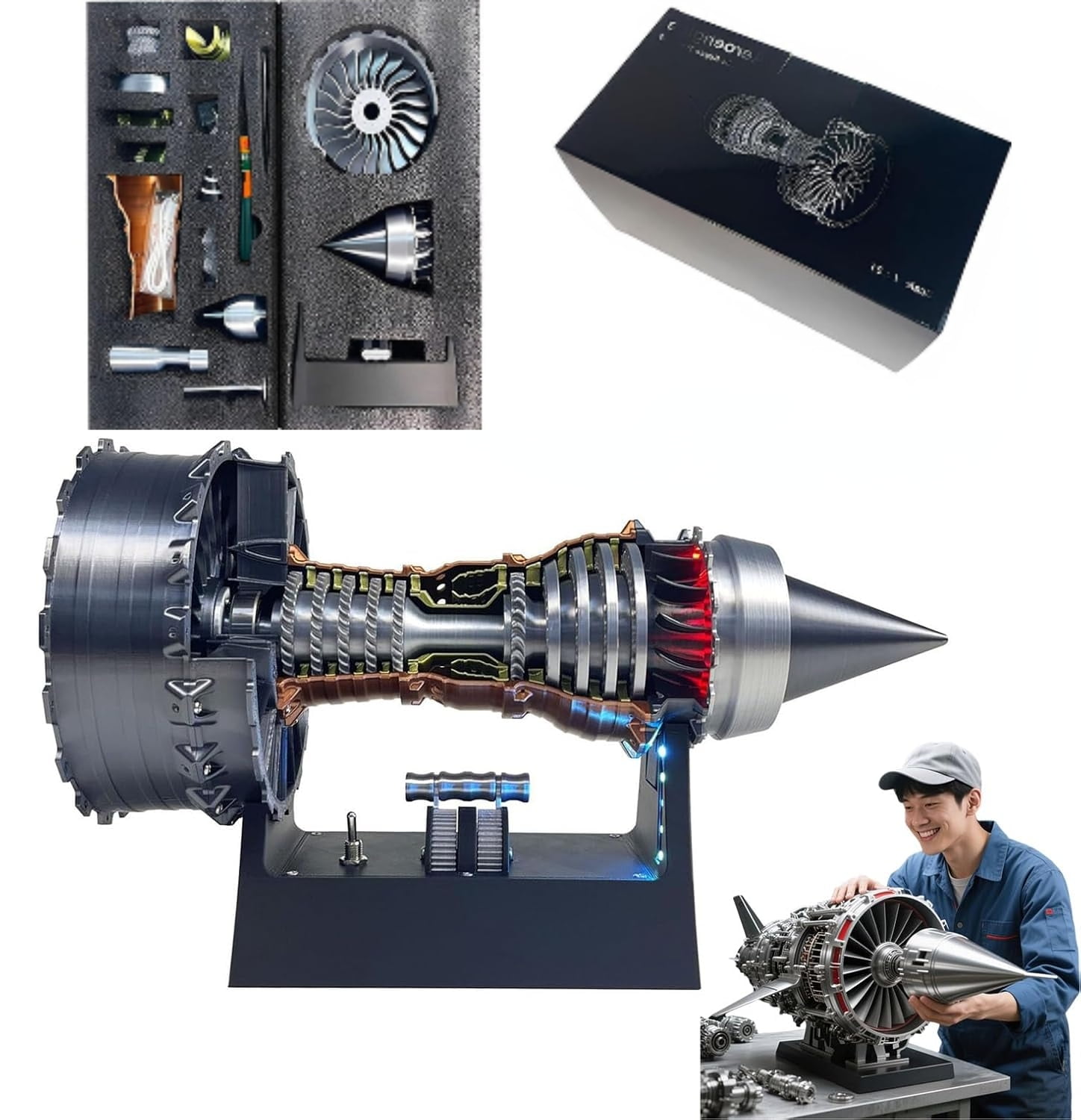 Engine Simulation Model 1/25 Simulation Aircraft Turbojet Engine Rotatable Model, Tr900 3D ...