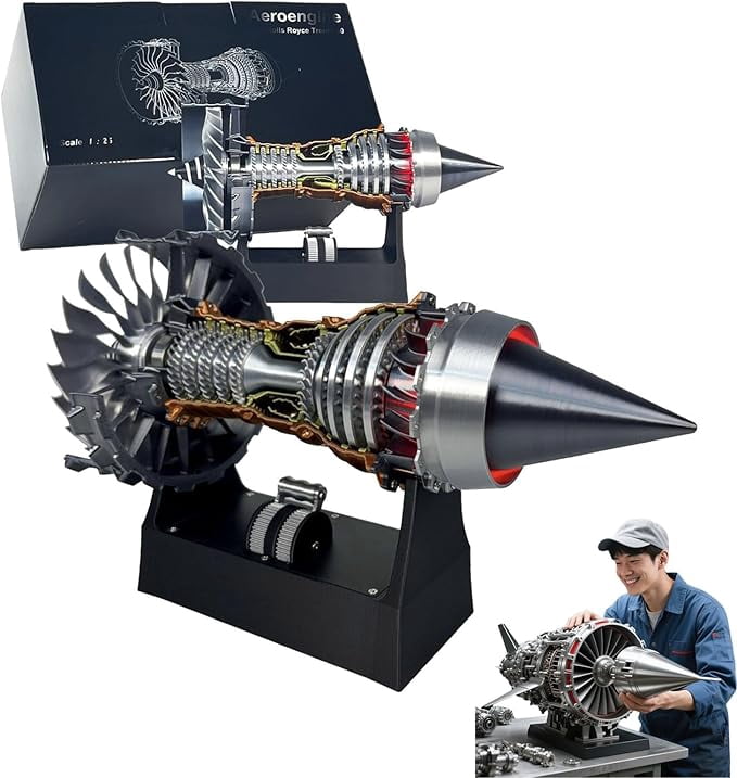 Générique Modèle de Moteur d'avion Turbo TR900 Kit, 3D Printed 11In Speed Aircraft Turbojet Engine,Simulation Aero Engine Steam Toy pour Les PassionnéS D'Aviation (25cm / 11in