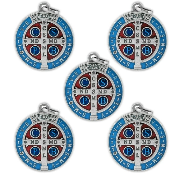1.25" St. Benedict Medal with Enamel Inlays (5-Pack)