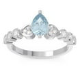 thumbnail image 1 of 1.25 T.C.W Natural Diamond Aquamarine Gemstone Trendy Wedding Ring for her Solid 14K White Gold Size 5.5 by Diamond-Capitals, 1 of 8
