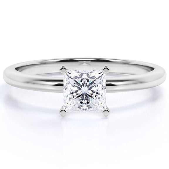 1.25 TCW Princess Cut Solitaire Engagement Ring 925 Sterling Silver