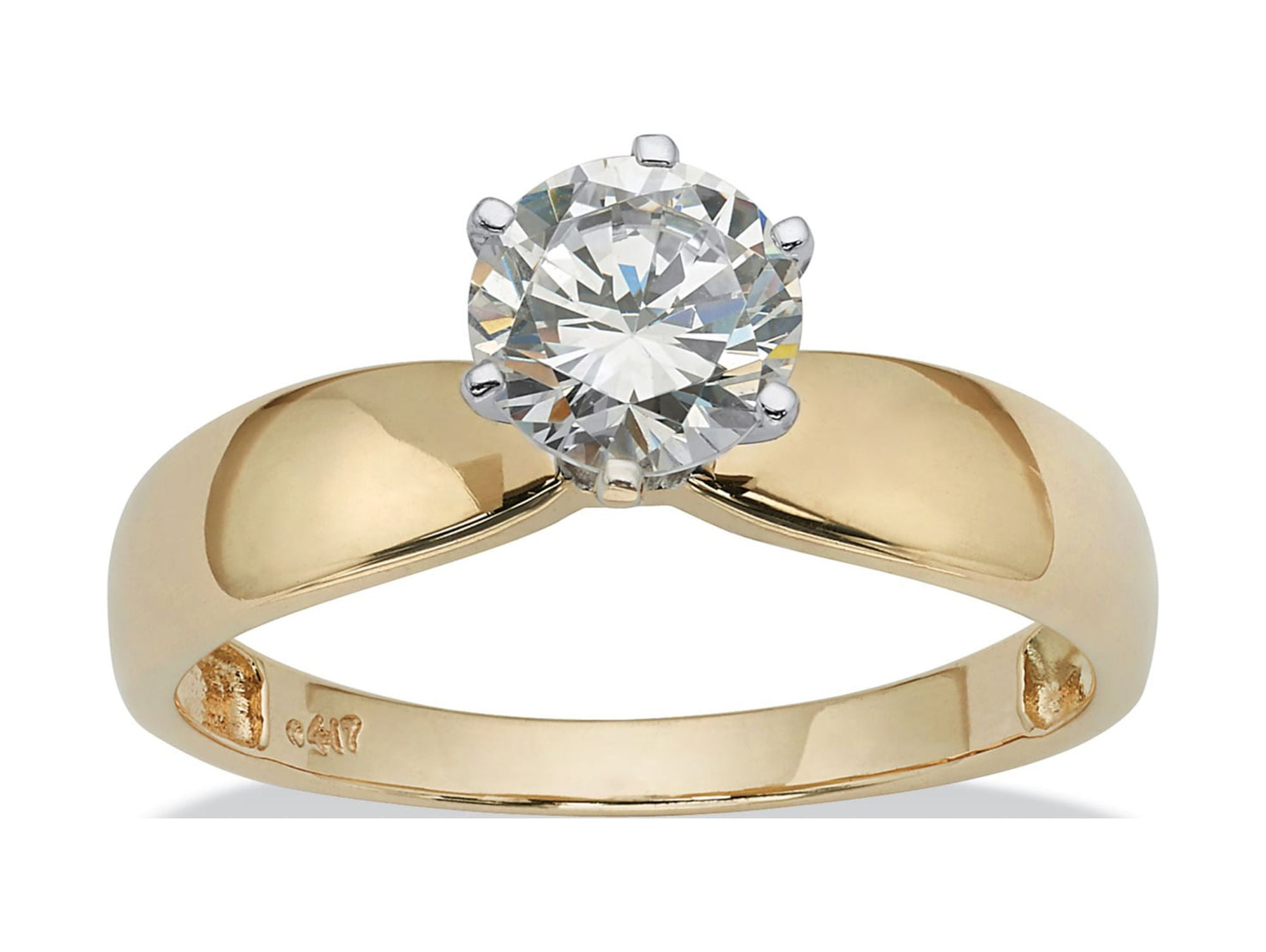 10k gold cubic zirconia cheap solitaire engagement rings