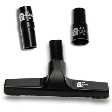 1.25" Vacuum Floor Brush Attachment – 10” Wide with Two Adapters for 1.375" & 1.5" Compatibility Fits Shop Vac, Shark, Hoover, Eureka, and More Vacuum Cleaners for Hard Floors & Carpets
