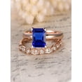 thumbnail image 1 of 1.25 carat Blue Sapphire and diamond Halo Bridal Set in 10k Rose Gold: On Sale, 1 of 2