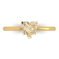 Solitaire Engagement Ring for Women - 1.25ct Natural Morganite in 18K Yellow Gold Promise Ring