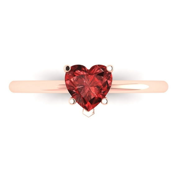 Solitaire Engagement Ring for Women - 1.25ct Natural Garnet in 14K Rose Gold Promise Ring