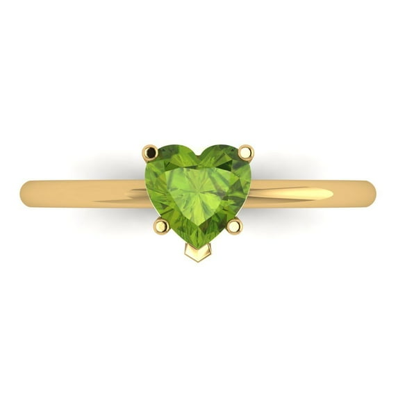 Solitaire Engagement Ring for Women - 1.25ct Natural Peridot in 14K Yellow Gold Promise Ring
