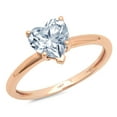 thumbnail image 1 of 1.25 ct Heart Cut Natural Aquamarine Solitaire 14K Rose Gold Womens Engagement Ring, 1 of 4