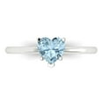 thumbnail image 1 of 1.25 ctw Solitaire Anniversary Ring for Women | Heart Cut Natural Aquamarine | Hyperallergenic Solid 14K White Gold, 1 of 5