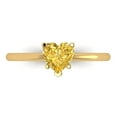 thumbnail image 1 of Clara Pucci 14K Yellow Gold Solid Gold Citrine Solitaire Anniversary Ring for Women - 1.25 cttw Heart Cut, 1 of 8