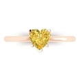 thumbnail image 1 of 1.25 ct Heart Cut Natural Citrine Solitaire Engagement Ring for Women in 18K Rose Gold, 1 of 5