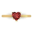 thumbnail image 1 of Clara Pucci 14K Yellow Gold Solid Gold Garnet Solitaire Anniversary Ring for Women - 1.25 cttw Heart Cut, 1 of 8