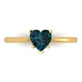 thumbnail image 1 of Clara Pucci 14K Yellow Gold Solid Gold LondonBlueTopaz Solitaire Anniversary Ring for Women - 1.25 cttw Heart Cut, 1 of 8