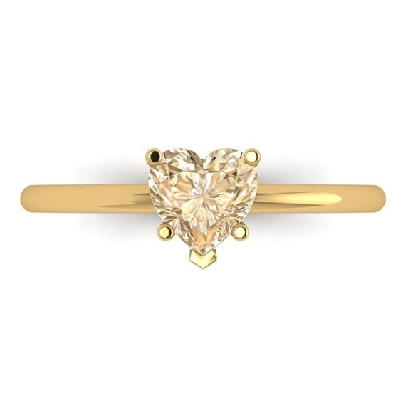 1.25 ctw Solitaire Anniversary Ring for Women | Heart Cut Natural Morganite | Hyperallergenic Solid 18K Yellow Gold