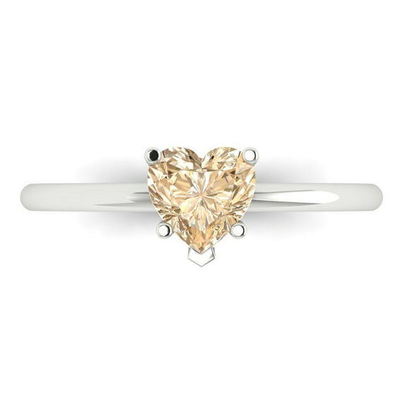 1.25 ct Heart Cut Natural Morganite Solitaire Engagement Ring for Women in 18K White Gold