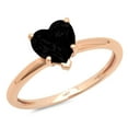 thumbnail image 1 of 1.25 ct Heart Cut Natural Onyx Solitaire 14K Rose Gold Womens Engagement Ring, 1 of 4
