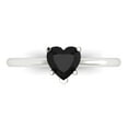 thumbnail image 1 of Clara Pucci 14K White Gold Solid Gold Onyx Solitaire Anniversary Ring for Women - 1.25 cttw Heart Cut, 1 of 8