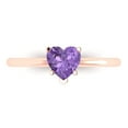 thumbnail image 1 of Clara Pucci 14K Rose Gold Solid Gold Alexandrite Solitaire Anniversary Ring for Women - 1.25 cttw Heart Cut, 1 of 8