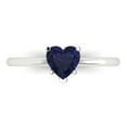 thumbnail image 1 of 1.25 ct Heart Cut Simulated Blue Sapphire Solitaire 18K White Gold Womens Engagement Ring, 1 of 4