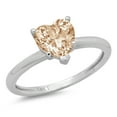thumbnail image 1 of 1.25 ct Heart Cut Simulated Champagne Diamond Solitaire 14K White Gold Womens Engagement Ring, 1 of 4