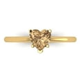 thumbnail image 1 of 1.25 ct Heart Cut Simulated Champagne Diamond Solitaire 18K Yellow Gold Womens Engagement Ring, 1 of 5