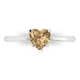 thumbnail image 1 of 1.25 ct Heart Cut Simulated Champagne Diamond Solitaire Engagement Ring for Women in 18K White Gold, 1 of 5