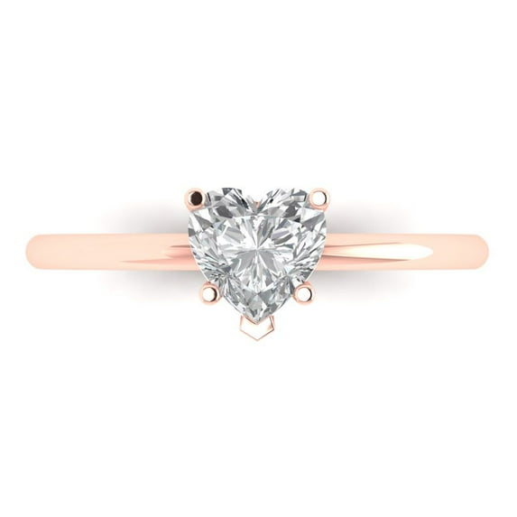 1.25 ct Heart Cut Simulated Diamond Solitaire Engagement Ring for Women in 18K Rose Gold