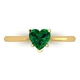 thumbnail image 1 of 1.25 ctw Solitaire Anniversary Ring for Women | Heart Cut Simulated Emerald | Hyperallergenic Solid 18K Yellow Gold, 1 of 5