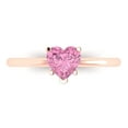 thumbnail image 1 of 1.25 ctw Solitaire Anniversary Ring for Women | Heart Cut Simulated Pink Diamond | Hyperallergenic Solid 18K Rose Gold, 1 of 5
