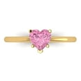 thumbnail image 1 of 1.25 ct Heart Cut Simulated Pink Diamond Solitaire Engagement Ring for Women in 14K Yellow Gold, 1 of 5