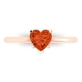 thumbnail image 1 of Clara Pucci 14K Rose Gold Solid Gold Red Solitaire Anniversary Ring for Women - 1.25 cttw Heart Cut, 1 of 8