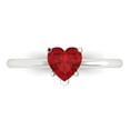thumbnail image 1 of 1.25 ct Heart Cut Simulated Ruby Solitaire 18K White Gold Womens Engagement Ring, 1 of 5