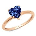 thumbnail image 1 of 1.25 ct Heart Cut Simulated Tanzanite Solitaire 18K Rose Gold Womens Engagement Ring, 1 of 3