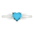 thumbnail image 1 of 1.25 ct Heart Cut Simulated Turquoise Solitaire 18K White Gold Womens Engagement Ring, 1 of 5