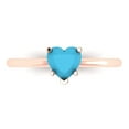 thumbnail image 1 of 1.25 ct Heart Cut Simulated Turquoise Solitaire Engagement Ring for Women in 18K Rose Gold, 1 of 4