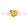 thumbnail image 1 of Clara Pucci 14K Rose Gold Solid Gold Yellow Solitaire Anniversary Ring for Women - 1.25 cttw Heart Cut, 1 of 8