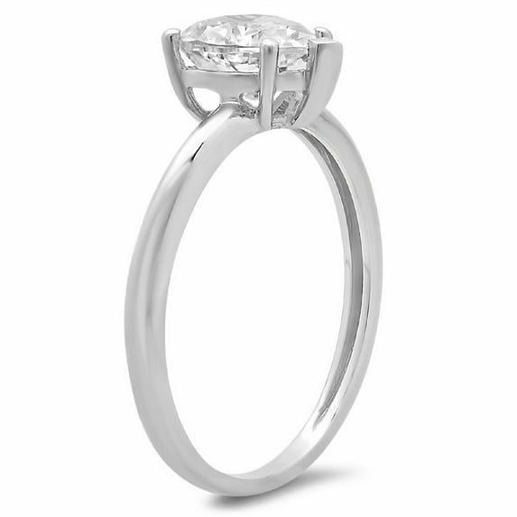 1.25 ct Heart Cut White Sapphire Solitaire Engagement Ring for Women in 14K White Gold