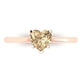thumbnail image 1 of Clara Pucci 14K Rose Gold Solid Gold YellowMoissanite Solitaire Anniversary Ring for Women - 1.25 cttw Heart Cut, 1 of 8