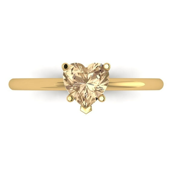 Clara Pucci 14K Yellow Gold 1.25ct YellowMoissanite Solitaire Ring