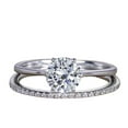 thumbnail image 1 of 1.25 ct Man made diamond moissanite and Man made diamond moissanite Wedding Ring Set with 18k Gold Plating, 1 of 5