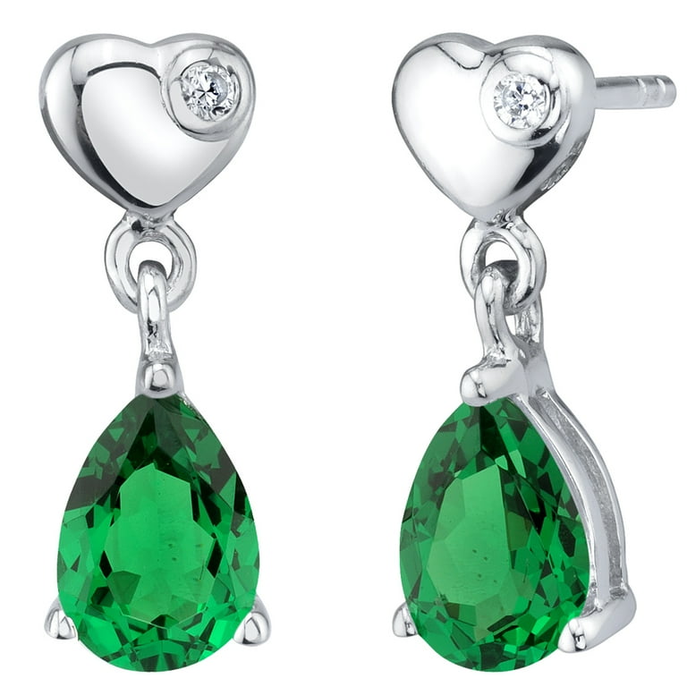 Sterling silver emerald earrings deals