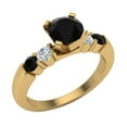 thumbnail image 1 of 1.25 ct tw Black & White Diamond Engagement Ring With Shoulder 14K Gold, 1 of 5