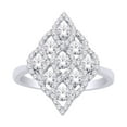 thumbnail image 1 of AFFY (1.25 cttw) Round White Natural Diamond Marquise Cluster Engagement Ring In 14k White Gold With RING Size-8.5, 1 of 1