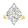 thumbnail image 1 of AFFY (1.25 cttw) Round White Natural Diamond Marquise Cluster Engagement Ring In 14k Yellow Gold With RING Size-7, 1 of 1